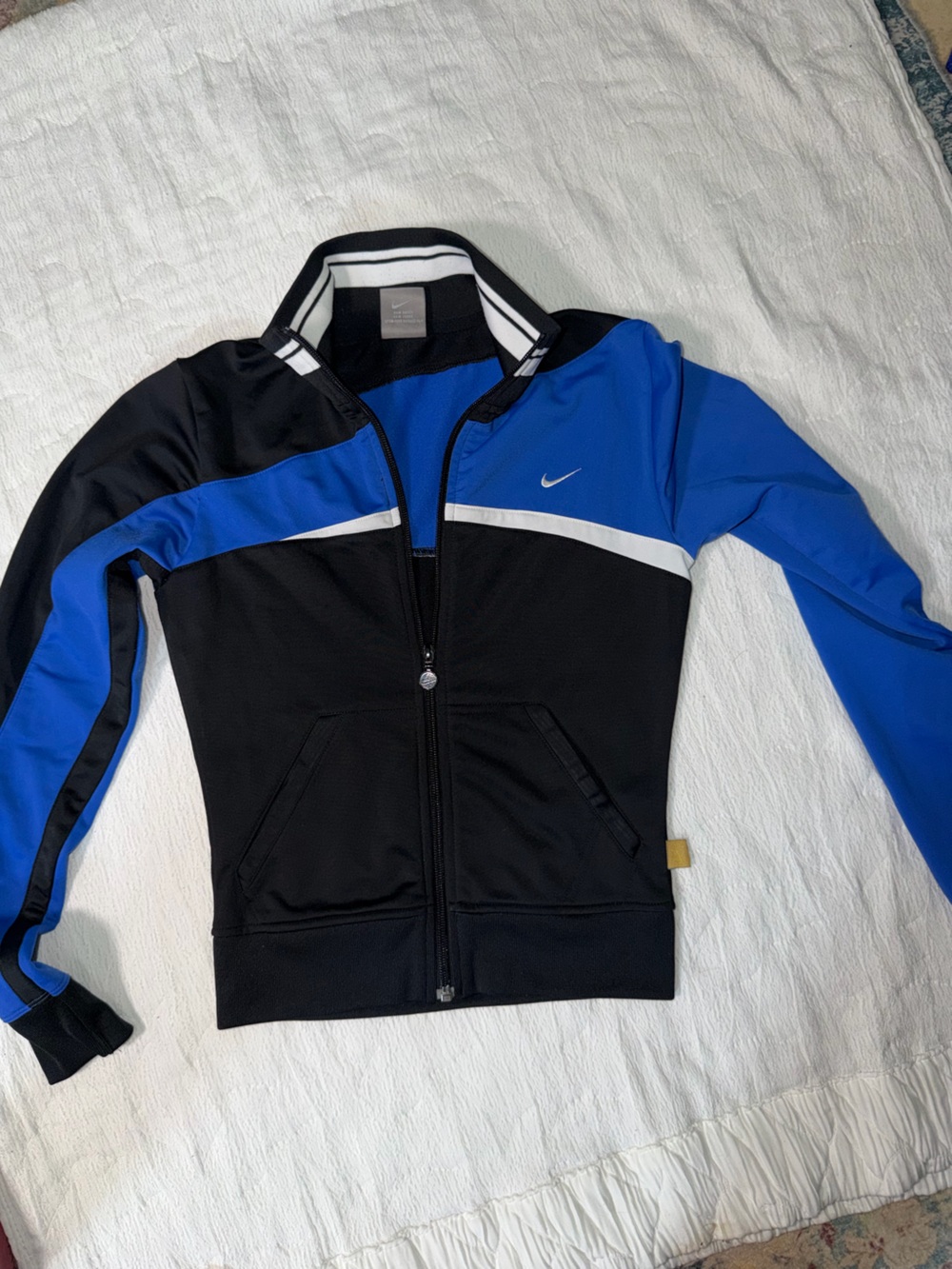 Nike Black and Royal Blue Men’s Full-Zip Windbreaker Jacket